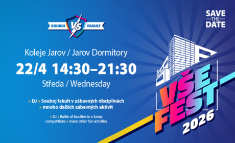 /22.4./ VŠEfest 2026. On Wednesday, April 22, Jarov. Music, competitions, and the Faculty Battle